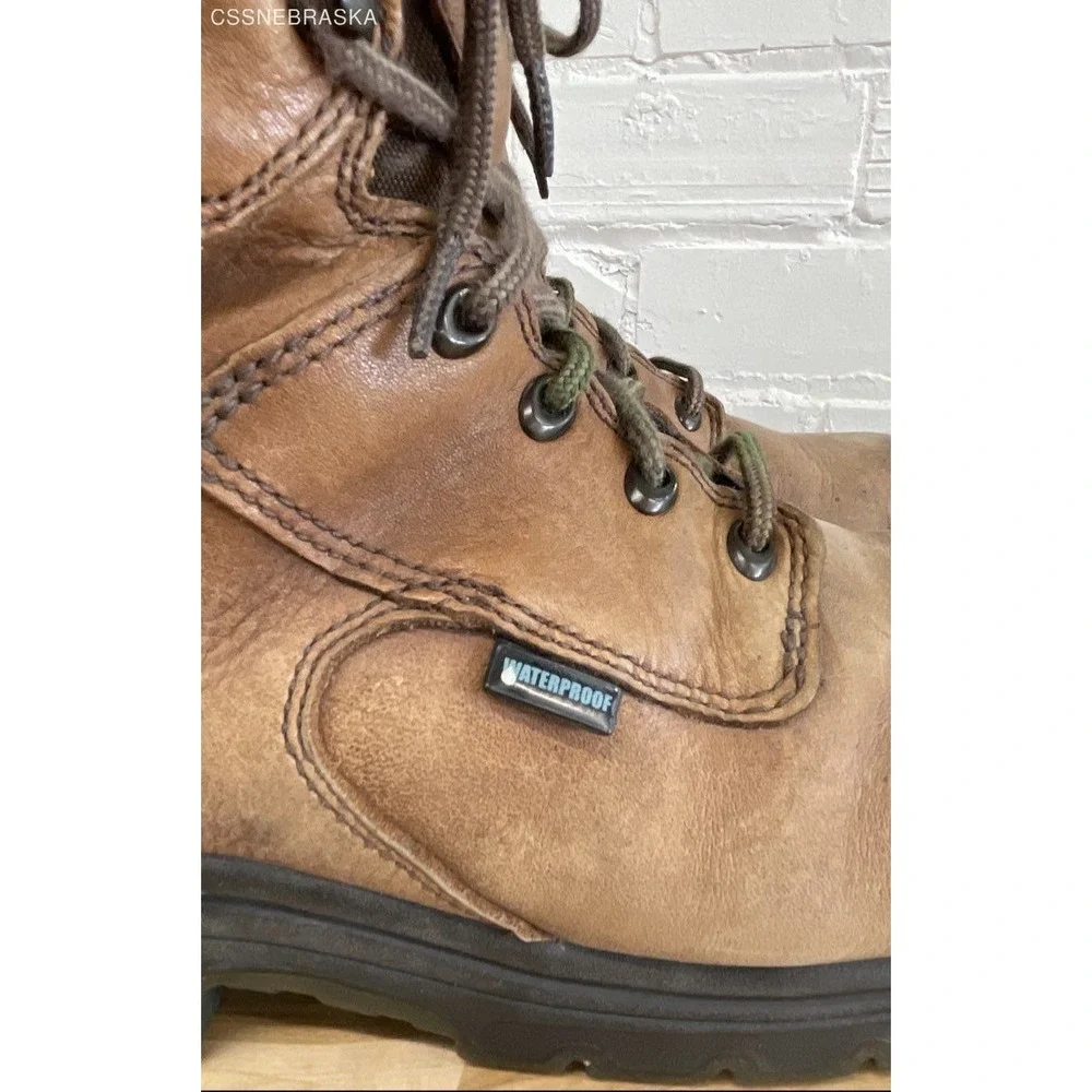 Timberland PRO 47019 Brown Men's Brown Leather Safety Toe Boot‎ - Size 9.5